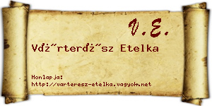 Várterész Etelka névjegykártya